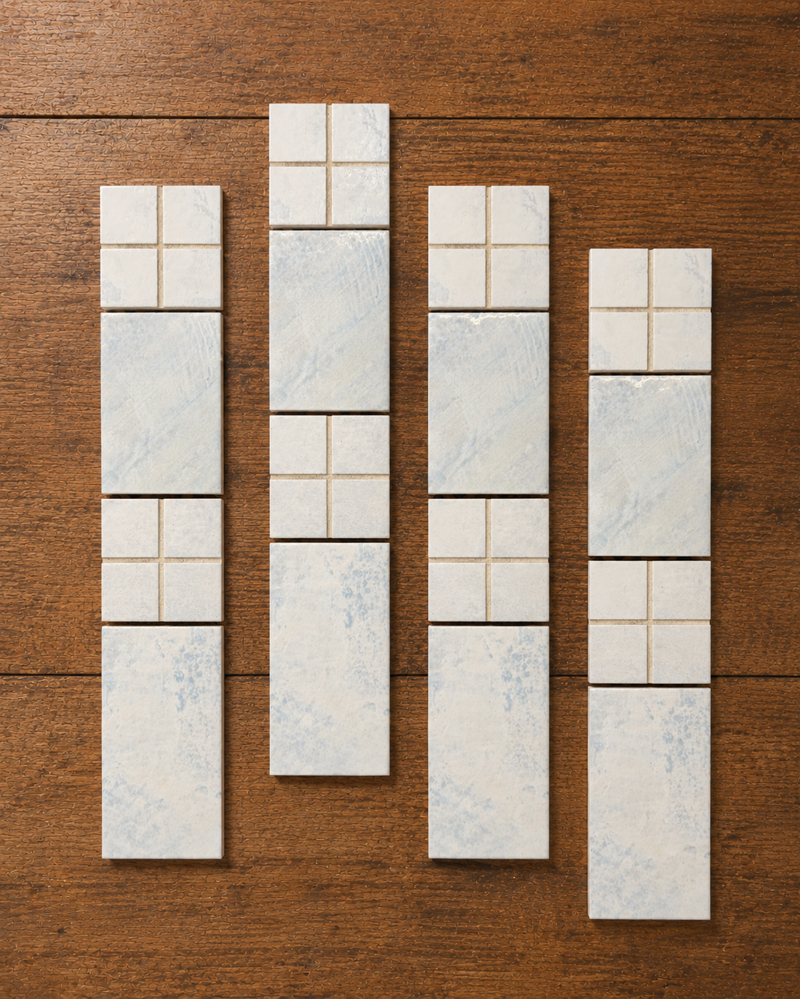 Vintage Icy Blue Checker Mosaic - 1233-EN32