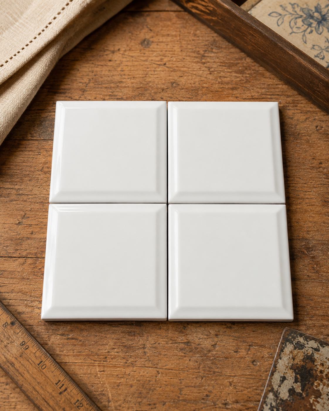 Retro Pillow Edge White Accent Tile - 1289-CS00