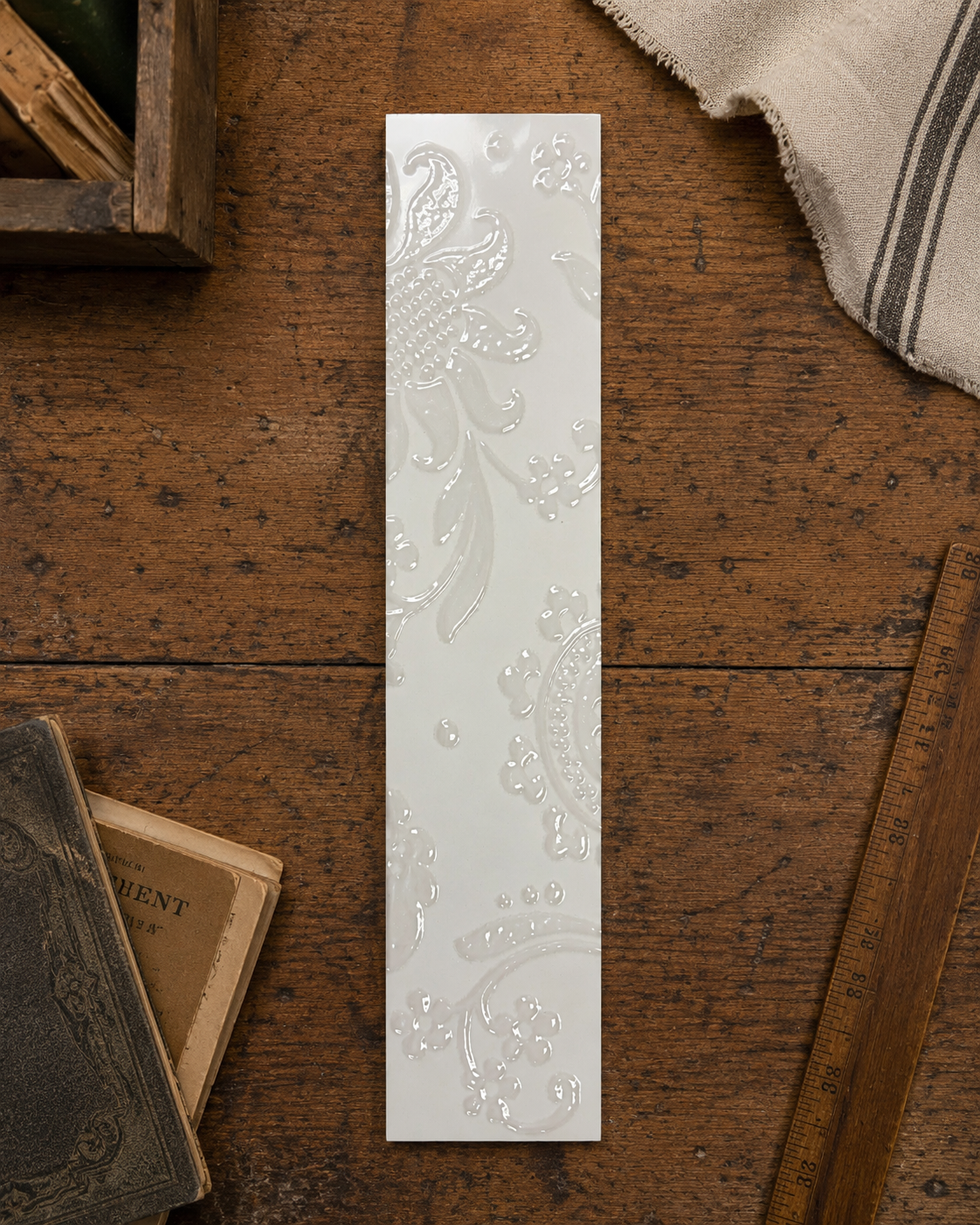 Vintage Bisque Damask Scroll Trim - 1411-EF14