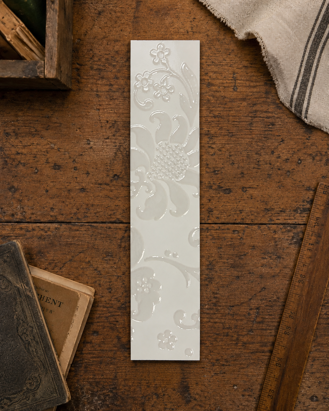 Vintage Bisque Embossed Medallion Trim - 1411-EF15