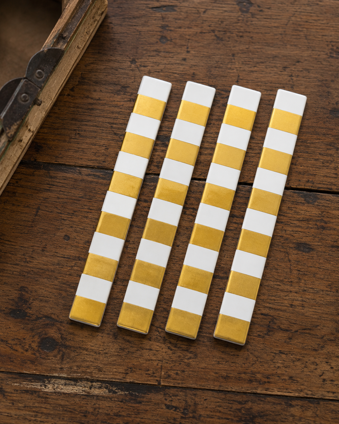 Retro Gold & White Candy Stripe Tile - 1443-CS92