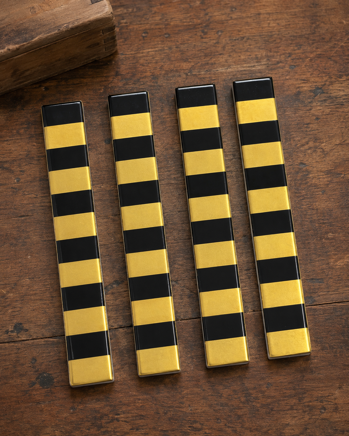 Retro Gold & Black Candy Stripe Tile - 1443-CS93