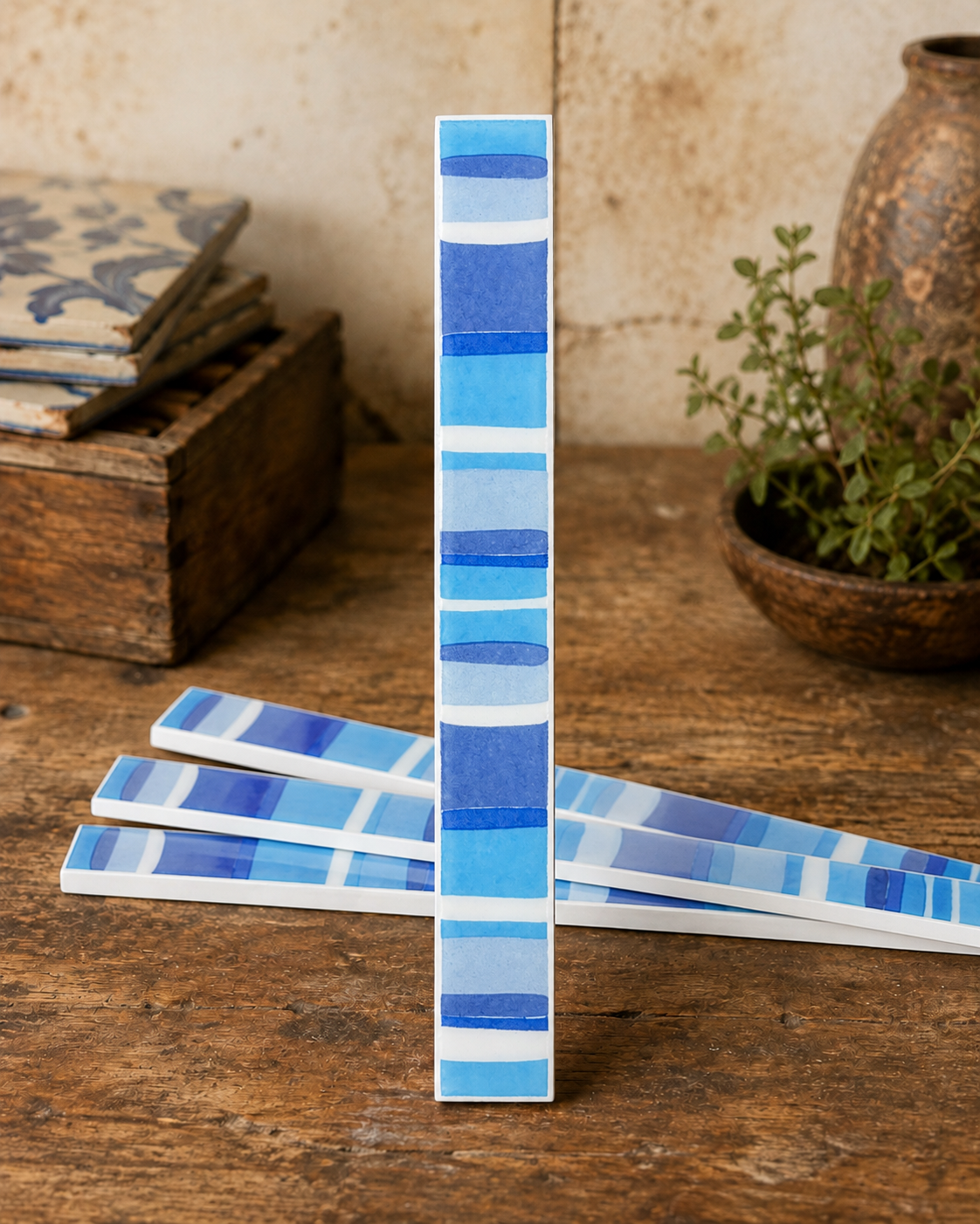 Retro Multi-Shade Blue Block Border - 1454-KL26