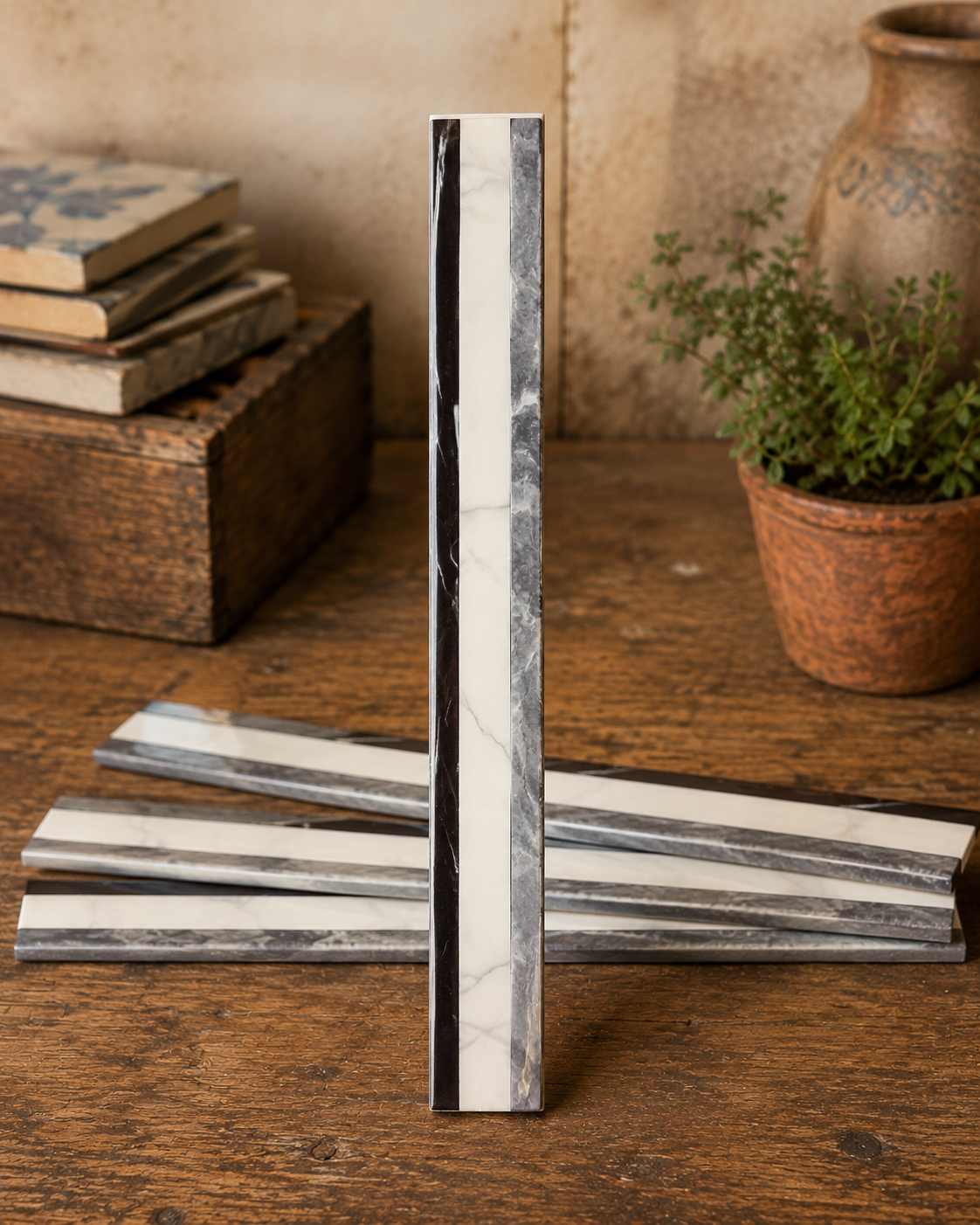Vintage Carrara Marble Style Border - 1454-TL73