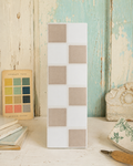 Vintage Taupe & White Checkerboard Band - 1475-CS24