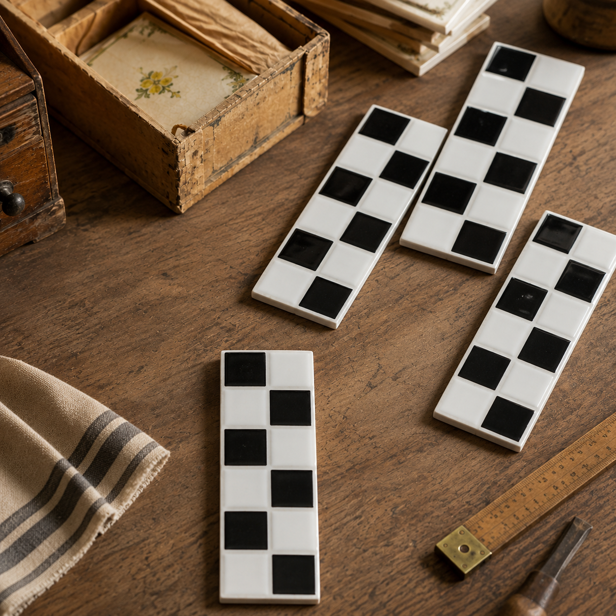 Retro Black & White Checkerboard Band - 1475-CS90