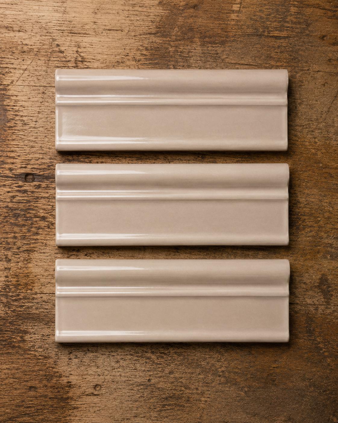 Vintage Taupe Glossy Fluted Cap - 1672-CS24