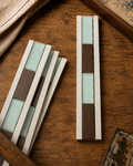 Retro Woodgrain & Frosted Mint Glass Mosaic - 2675-WB45