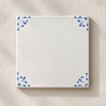 Delft blue corner motif 4x4 wall tile