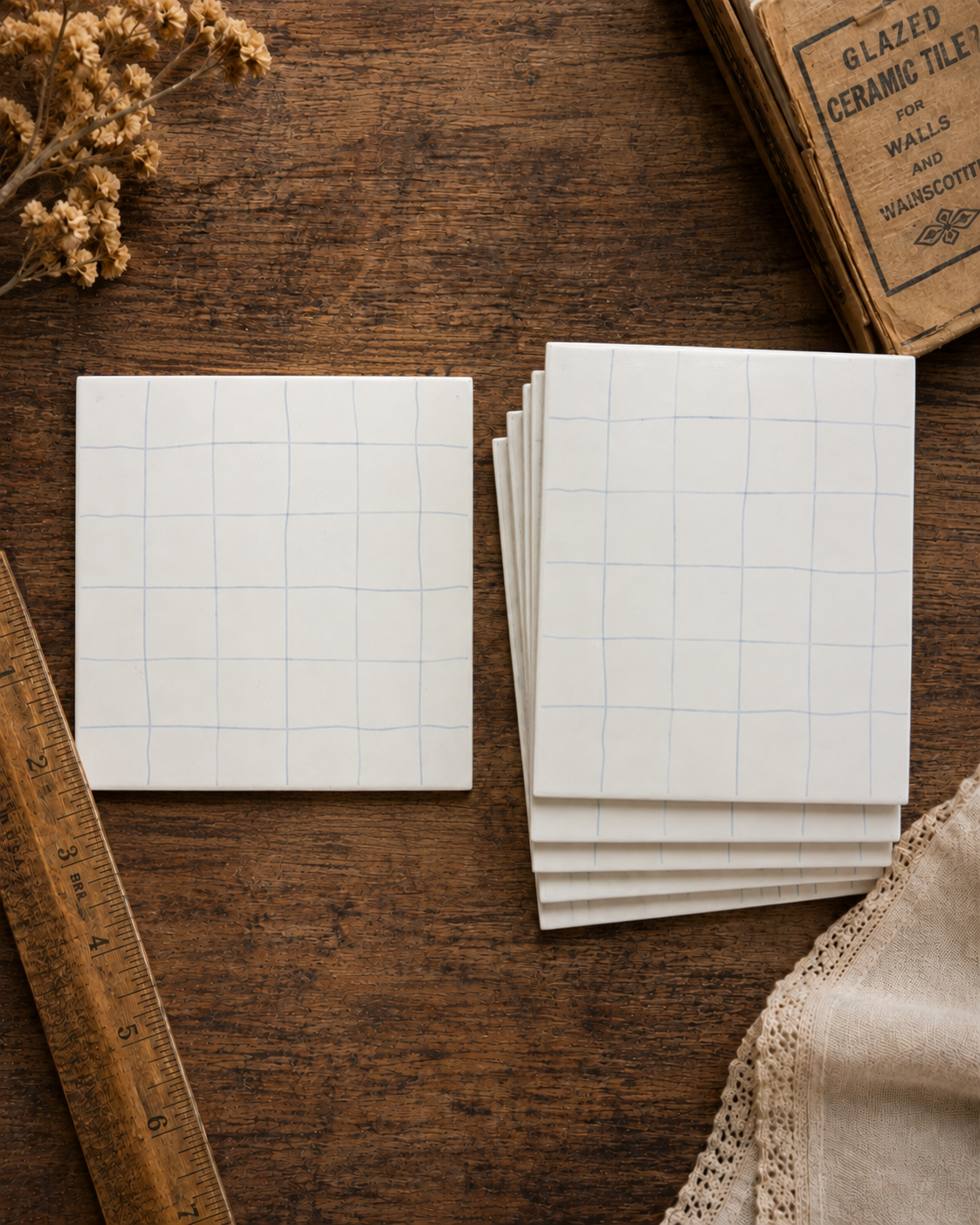 Retro Faux Grid Square Field Tile - 3504-KL50