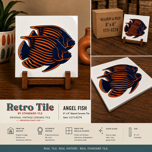 Retro 2 Fish Deco Tile 1171-EC74