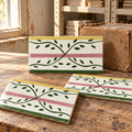 Elios FA-213 green mauve yellow 3x6 vintage ceramic border tile