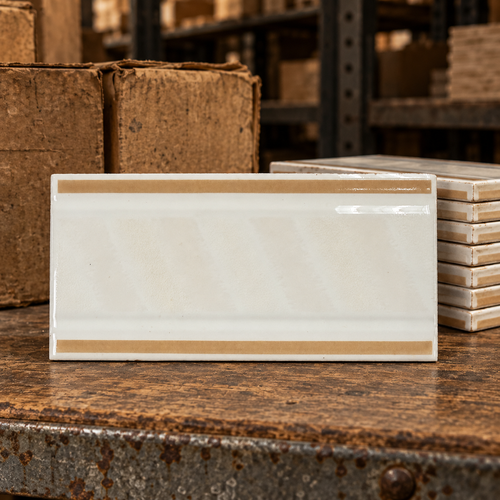 Elios SF-515 beige 3x6 vintage ceramic border tile
